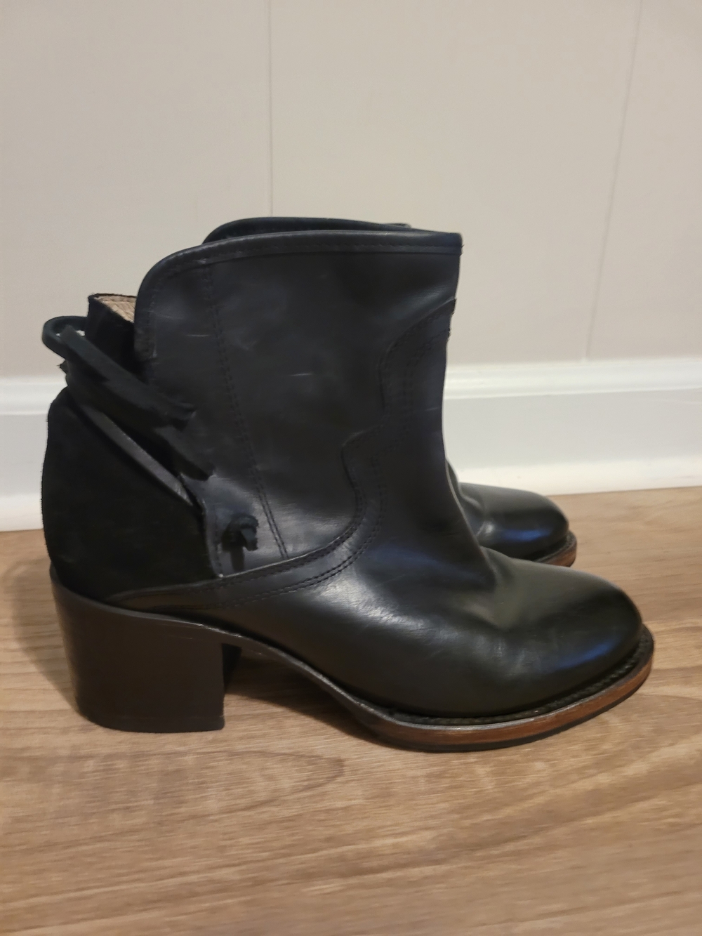 Freebird by Steven Black Leather Ankle Booties